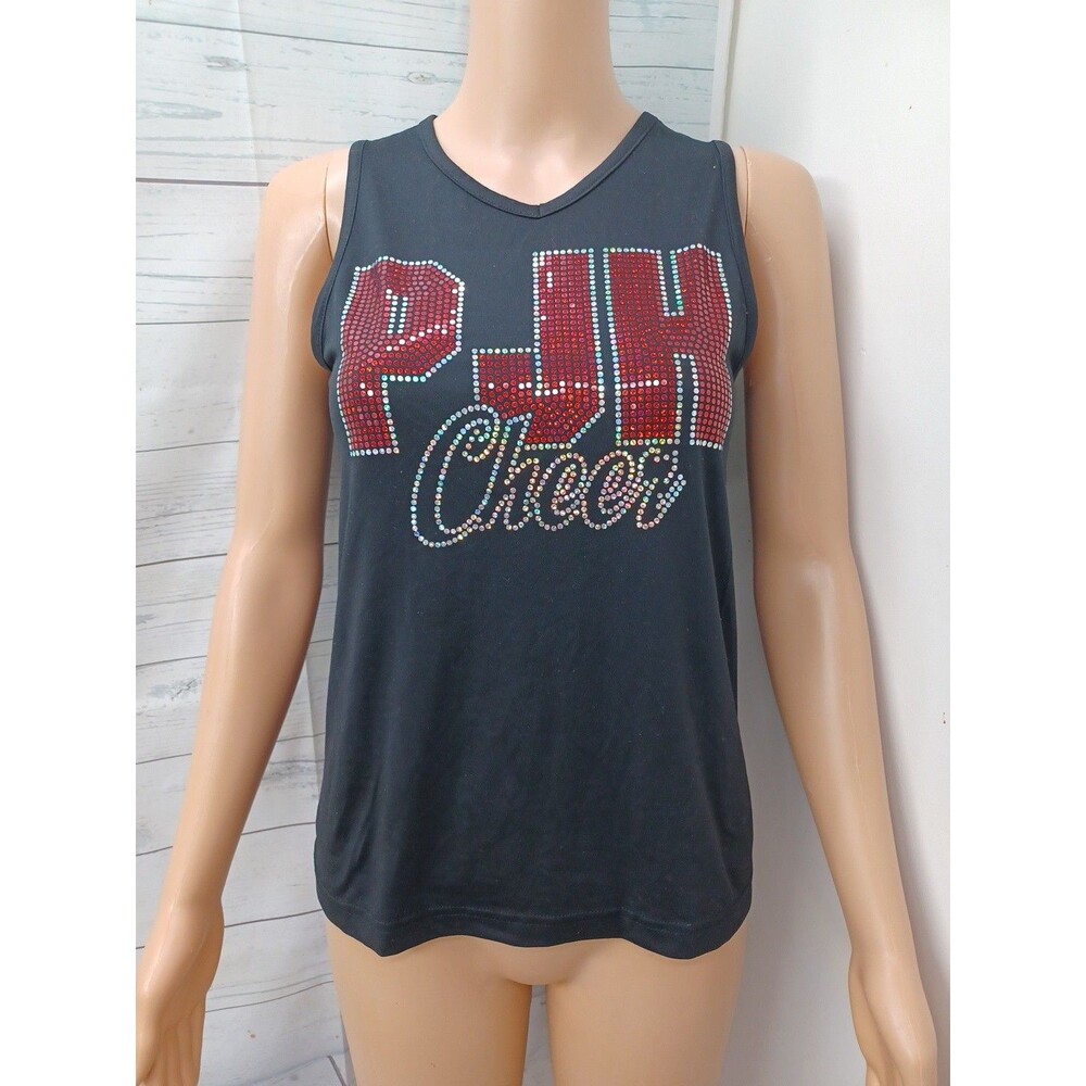 Varsity Cheer PJH Cheer Womens Black Racerback Tank Top Sz XS